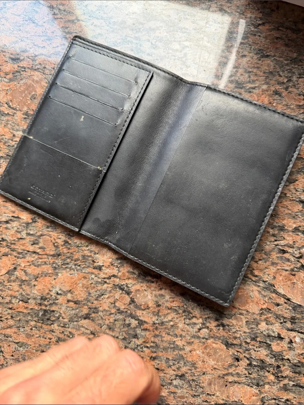 Goyard Brown and Black Chevron Card Wallet with White Accents